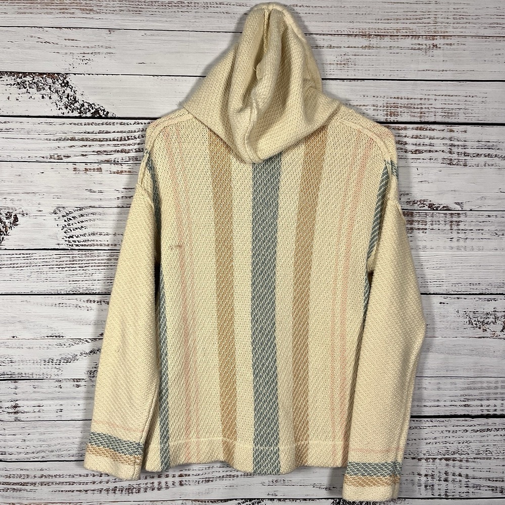 Rip Curl Day Break Poncho Hoodie Women's XS Off White Loose Fit Beachy Woven - Picture 6 of 9